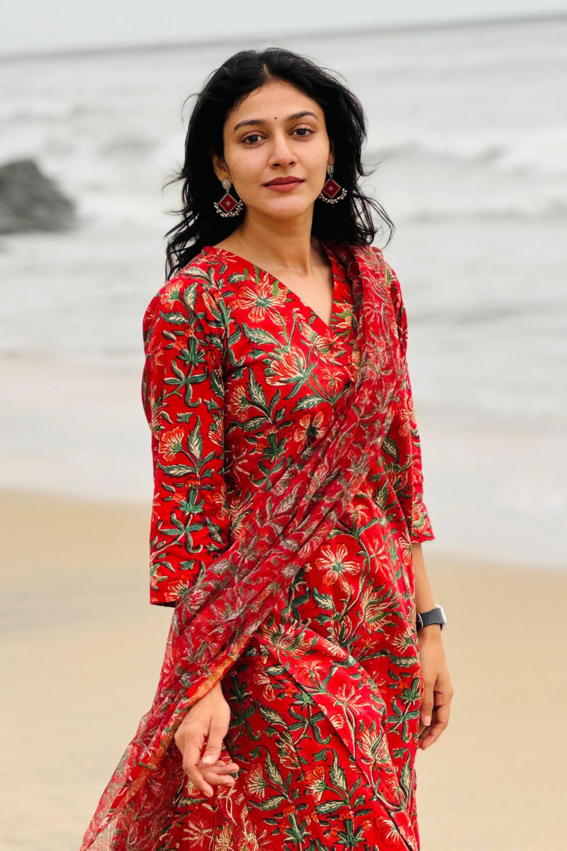 Red Cotton Suit Set
