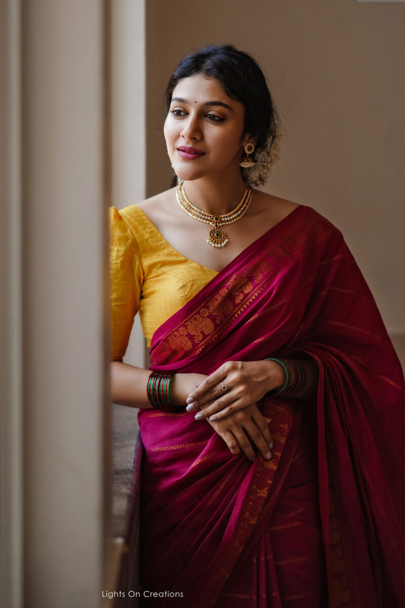 Sungudi Rani Pink Saree