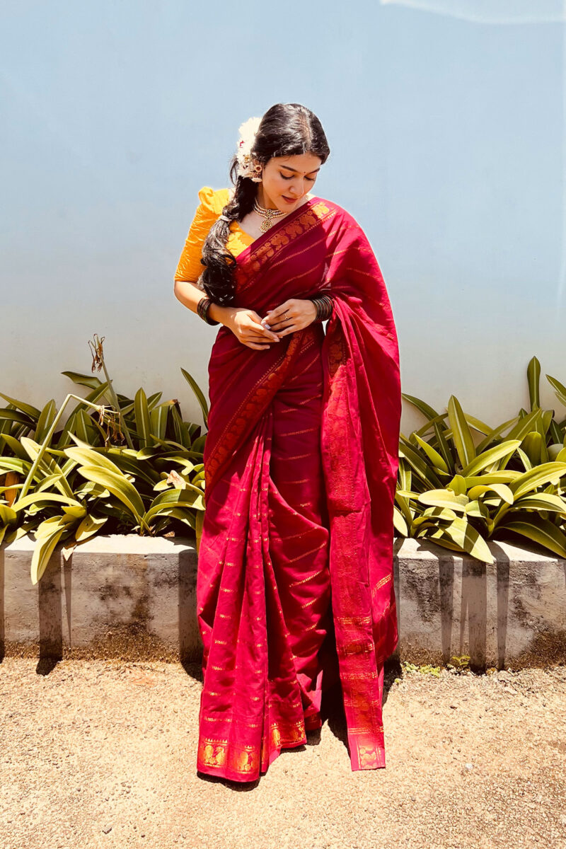 Sungudi Rani Pink Saree
