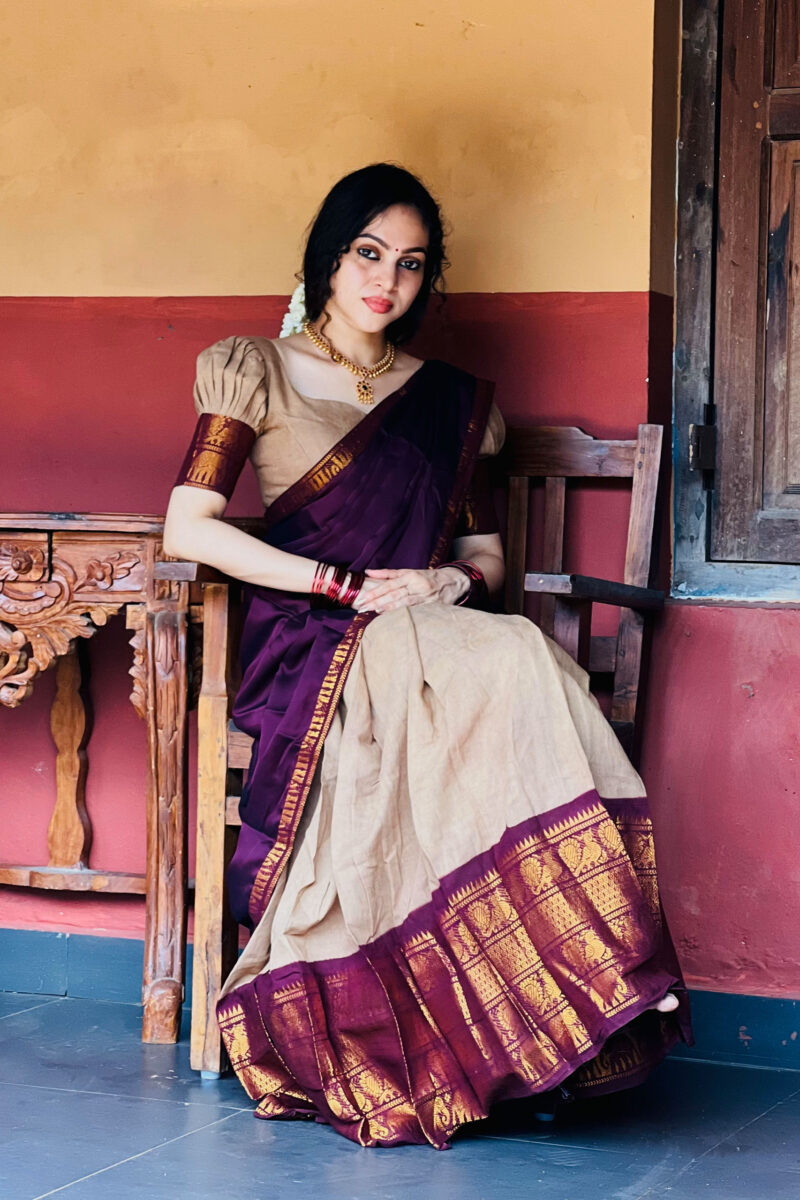 Sungudi Beige Dhavani