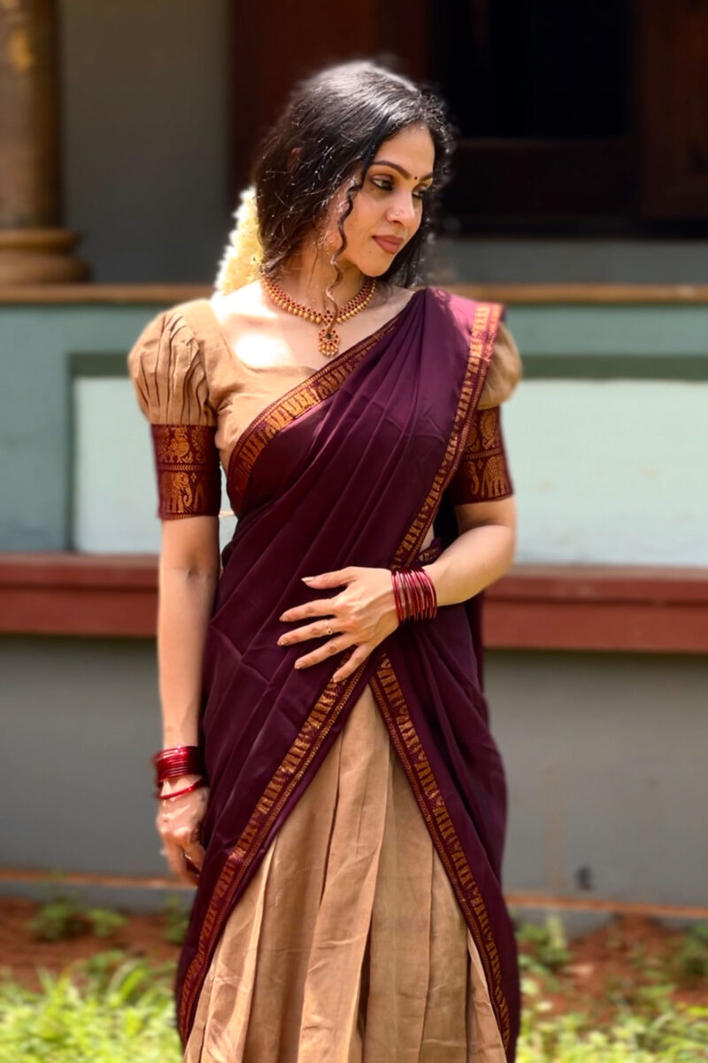 Sungudi Beige Dhavani