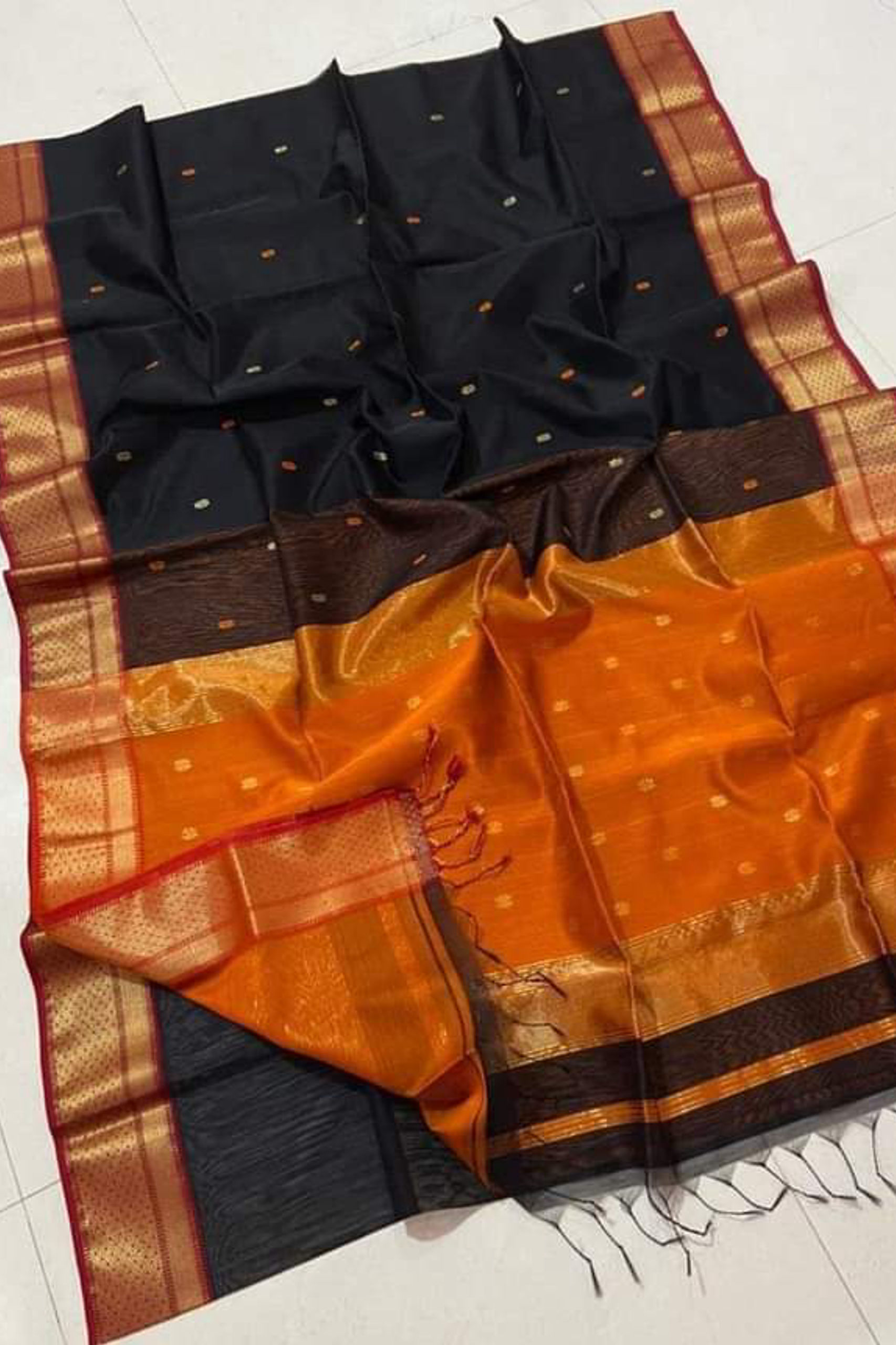 Maheshwari Purple Saree