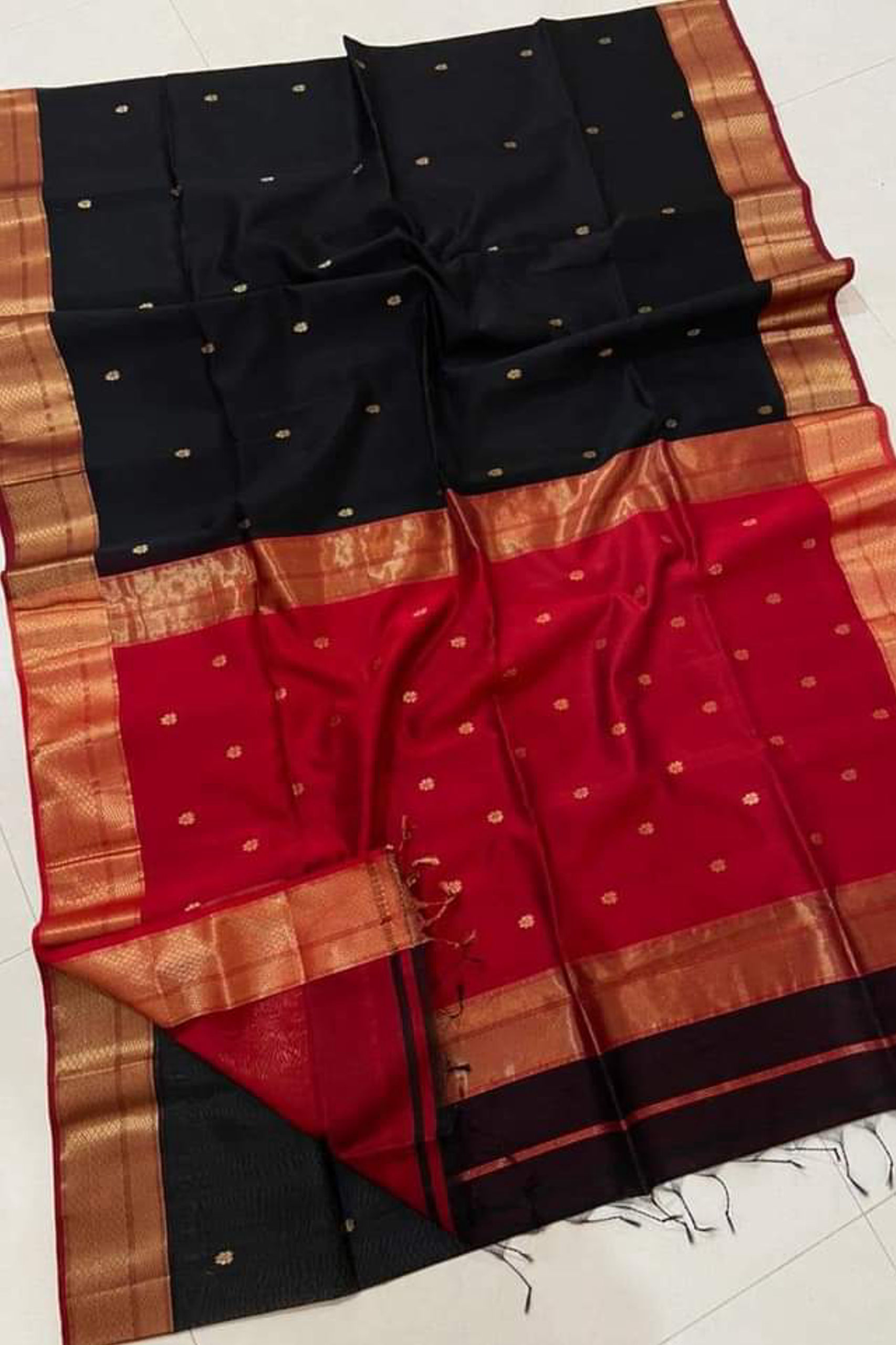 Maheshwari Purple Saree