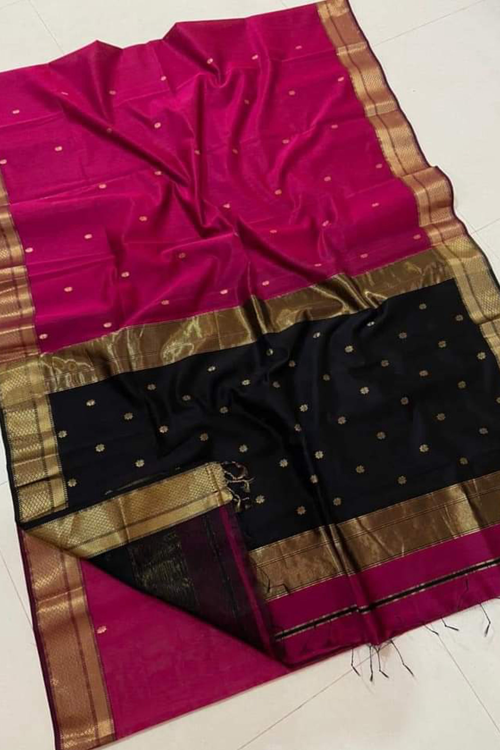 Maheshwari Purple Saree