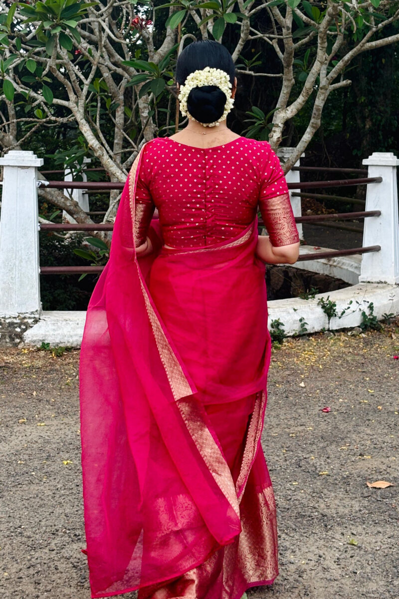 Pink Organza Saree
