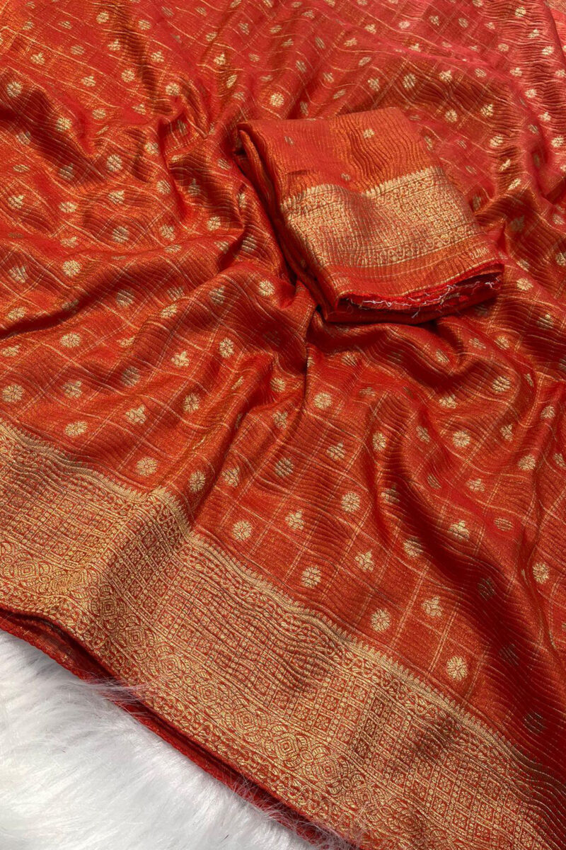 Khadi Banarasi Georgette Crushed Saree