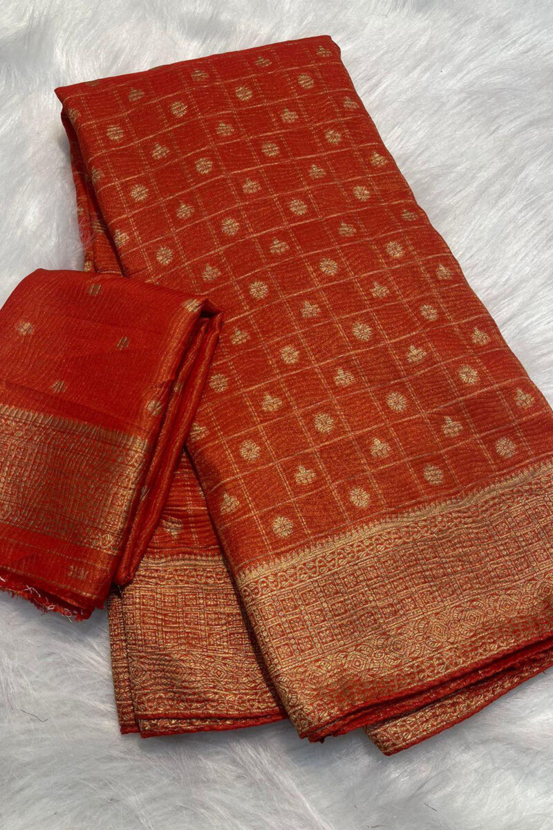 Khadi Banarasi Georgette Crushed Saree