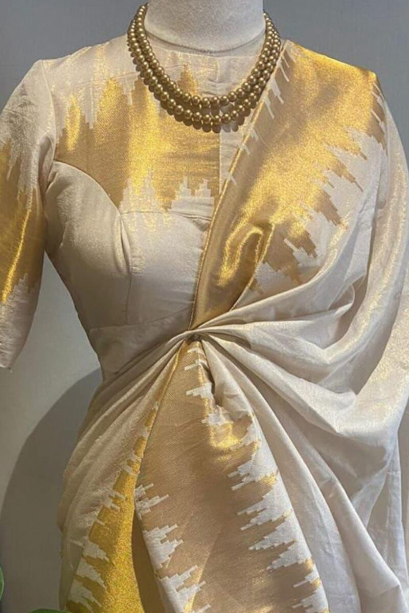 Kasavu Border Tissue Silk Saree