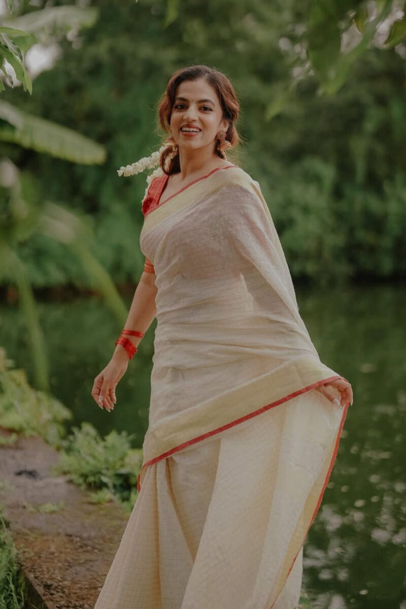 Linen Kasavu Border saree