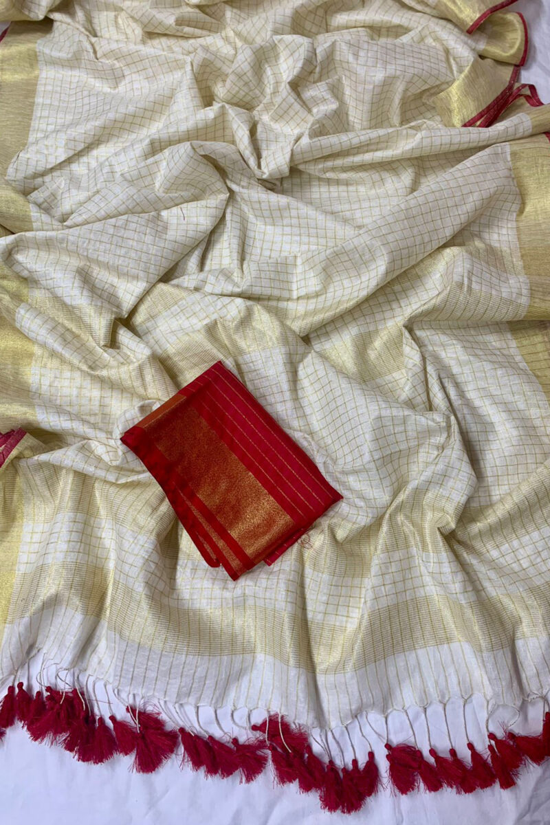 Linen Kasavu Border saree