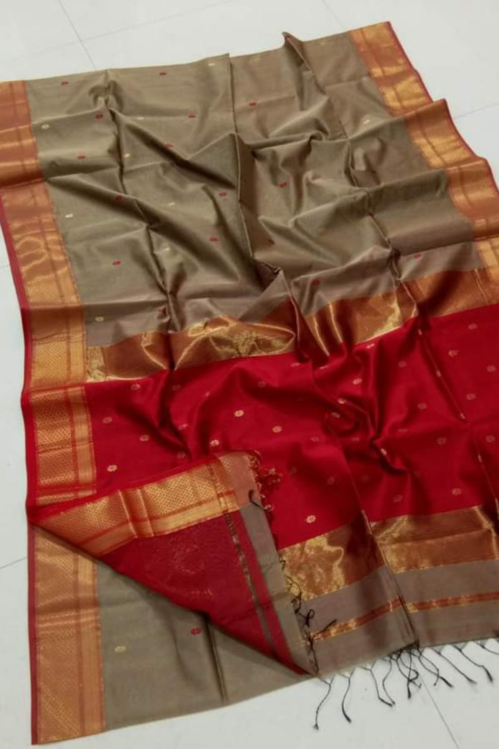 Maheshwari Purple Saree