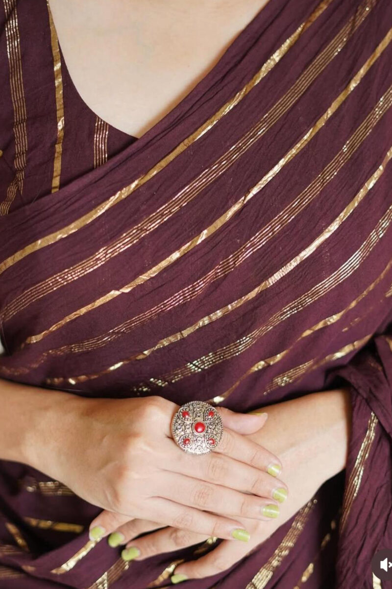 Mul Cotton Lurex Saree