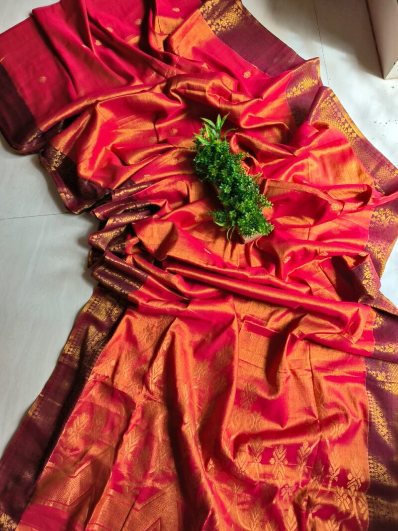 Raga Banarasi Tissue Handwoven Saree - Dual Shade