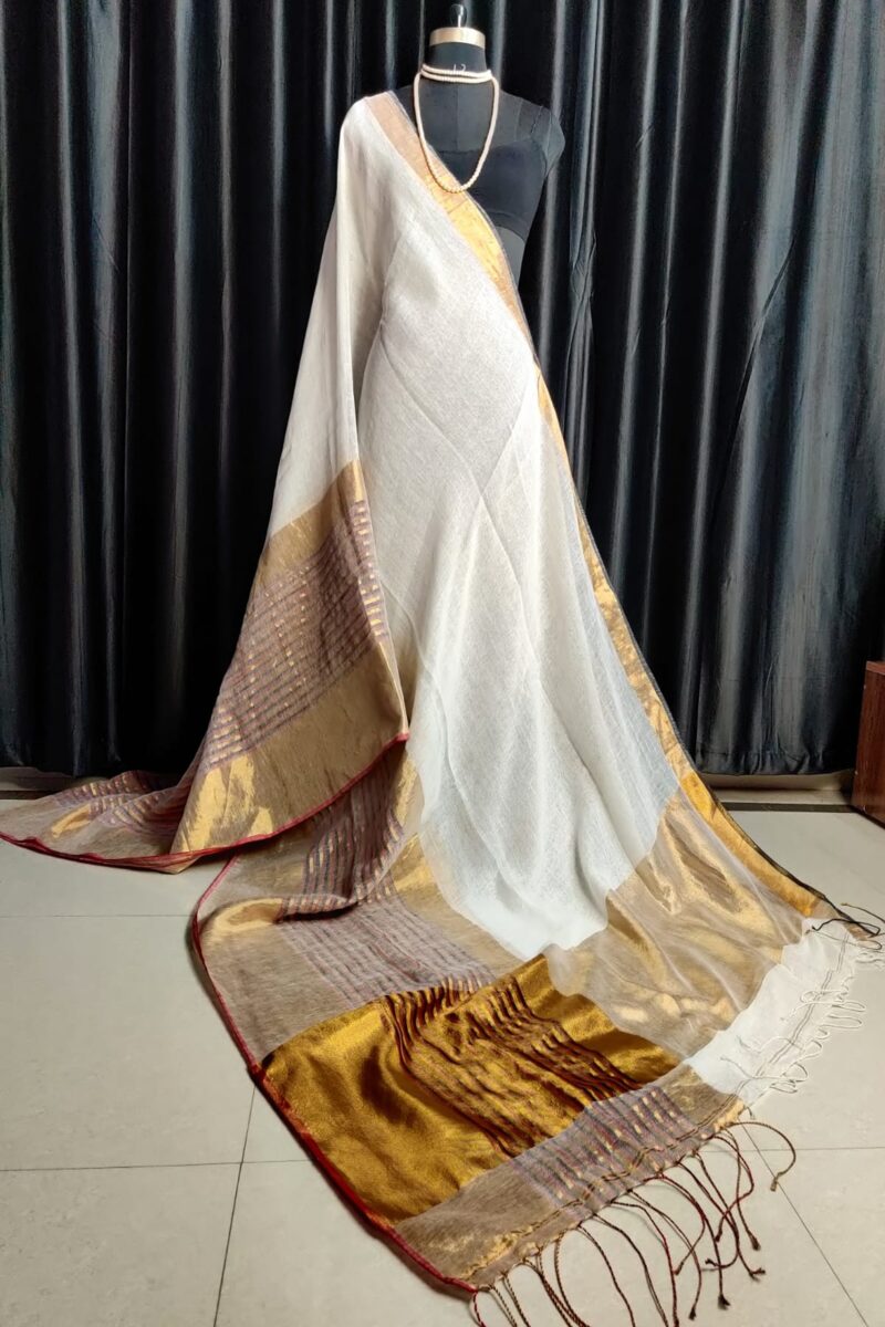 Linen by Cotton Saree