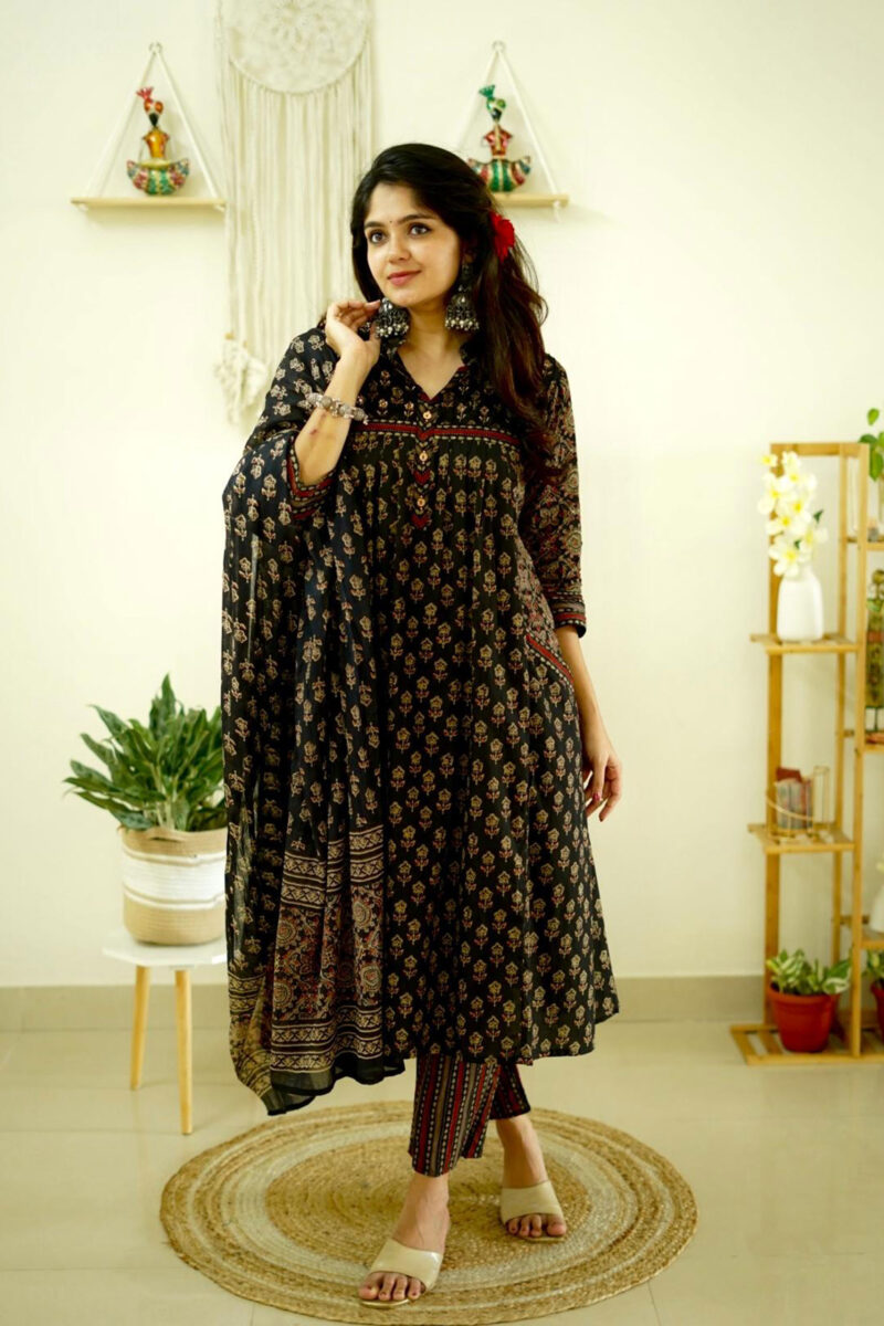 Black Cotton Suit Set