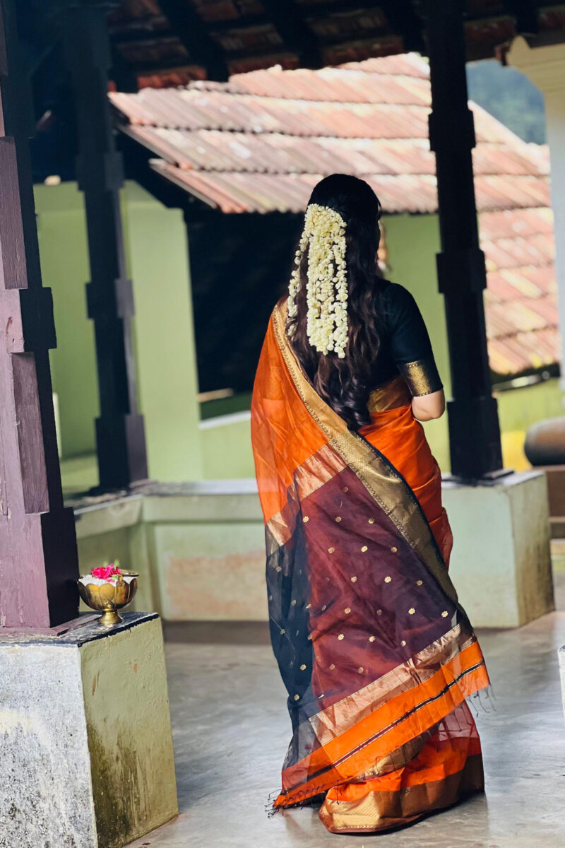 Handloom Maheshwari Silk by Cotton Saree