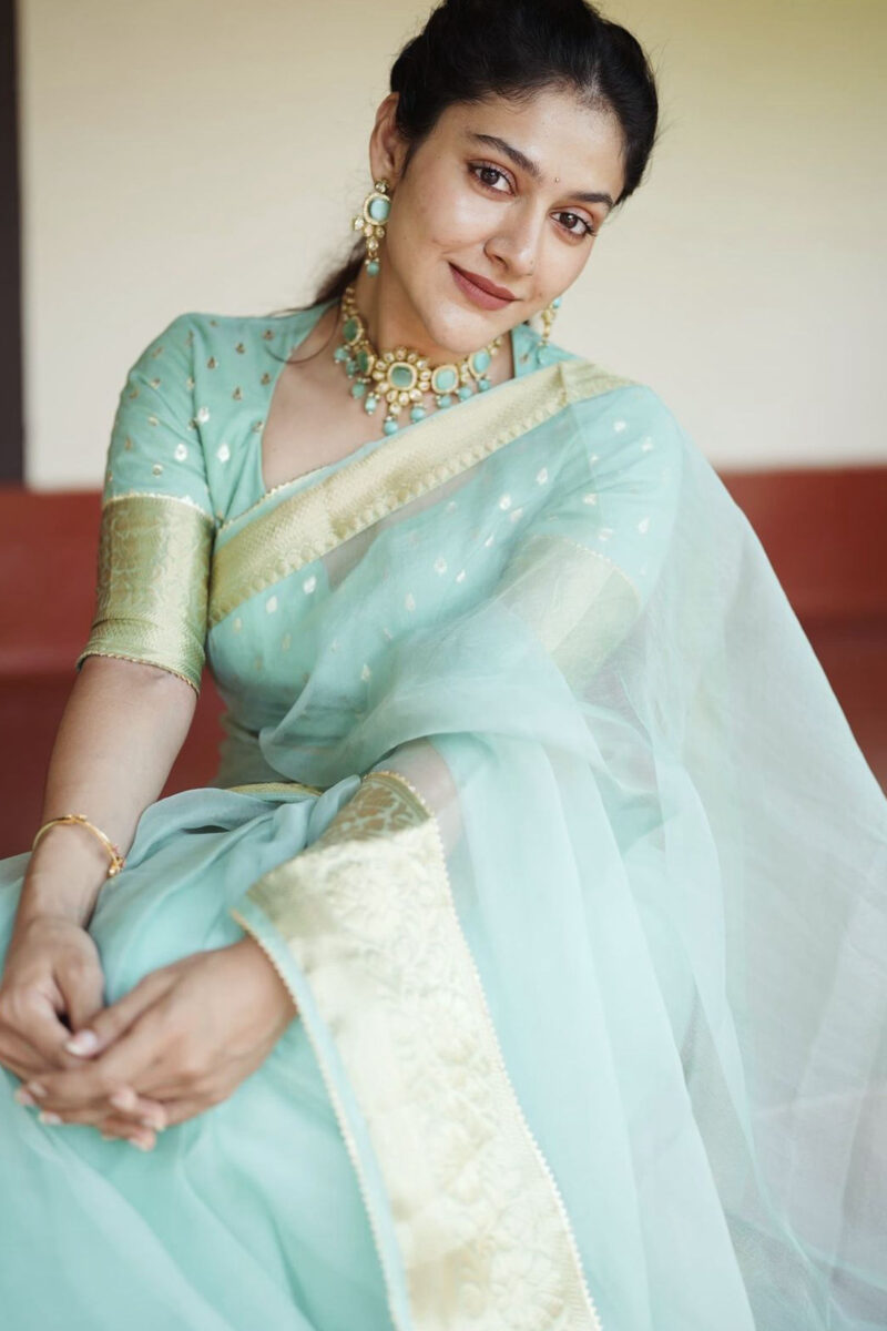 Organza Saree With Chanderi Silk Blouse