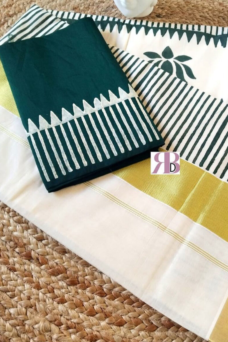 Lotus Printed Saree