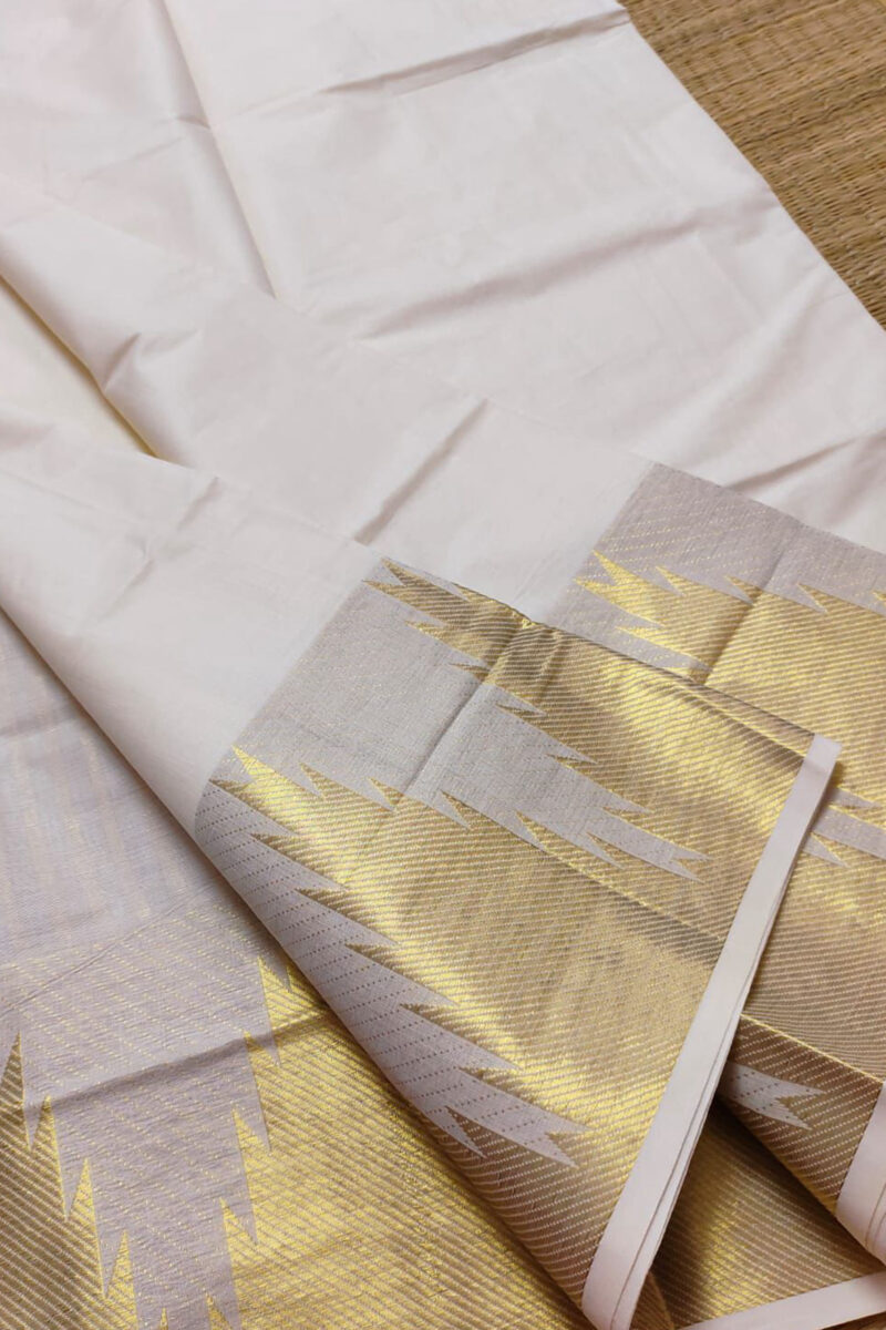 Kasavu Cotton Temple Saree
