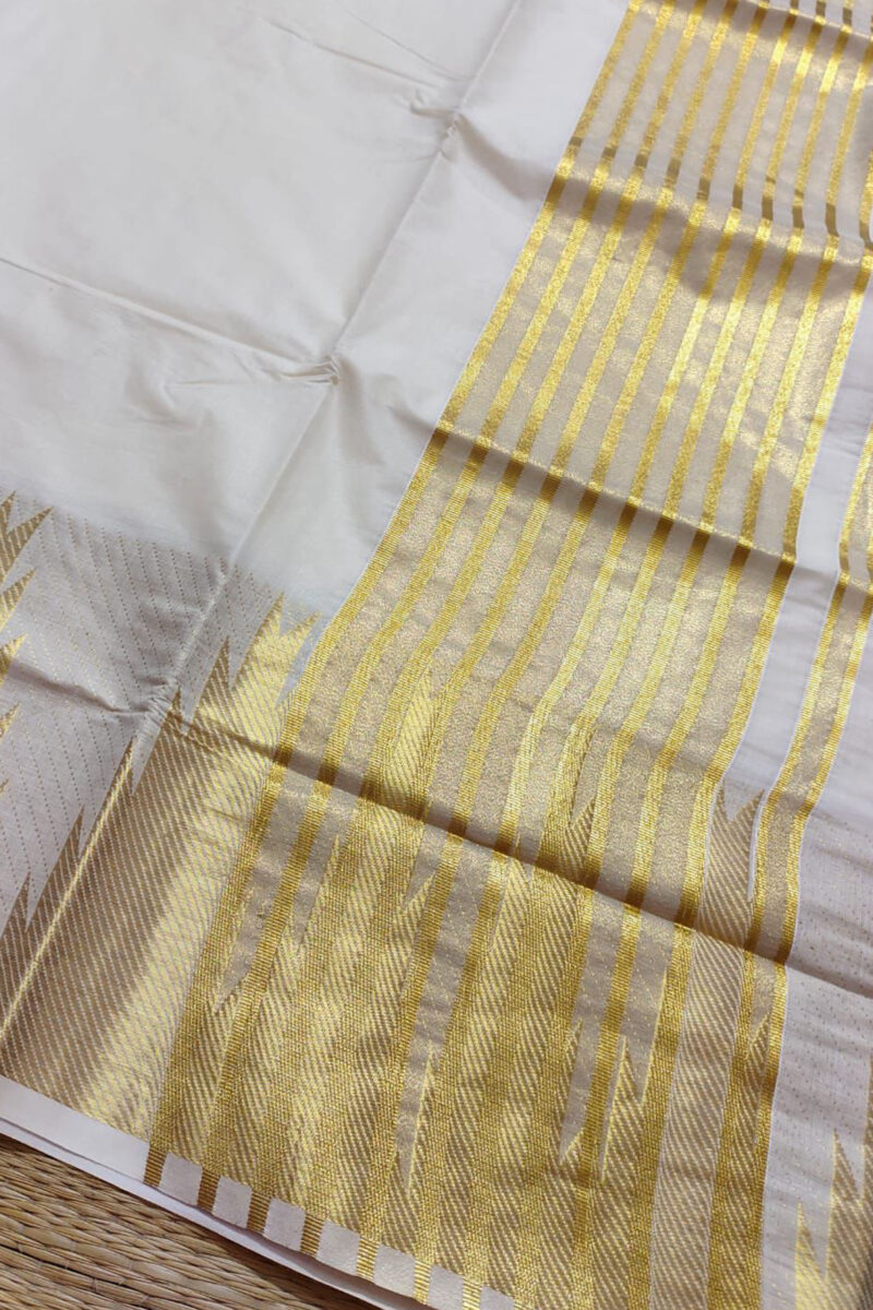 Kasavu Cotton Temple Saree