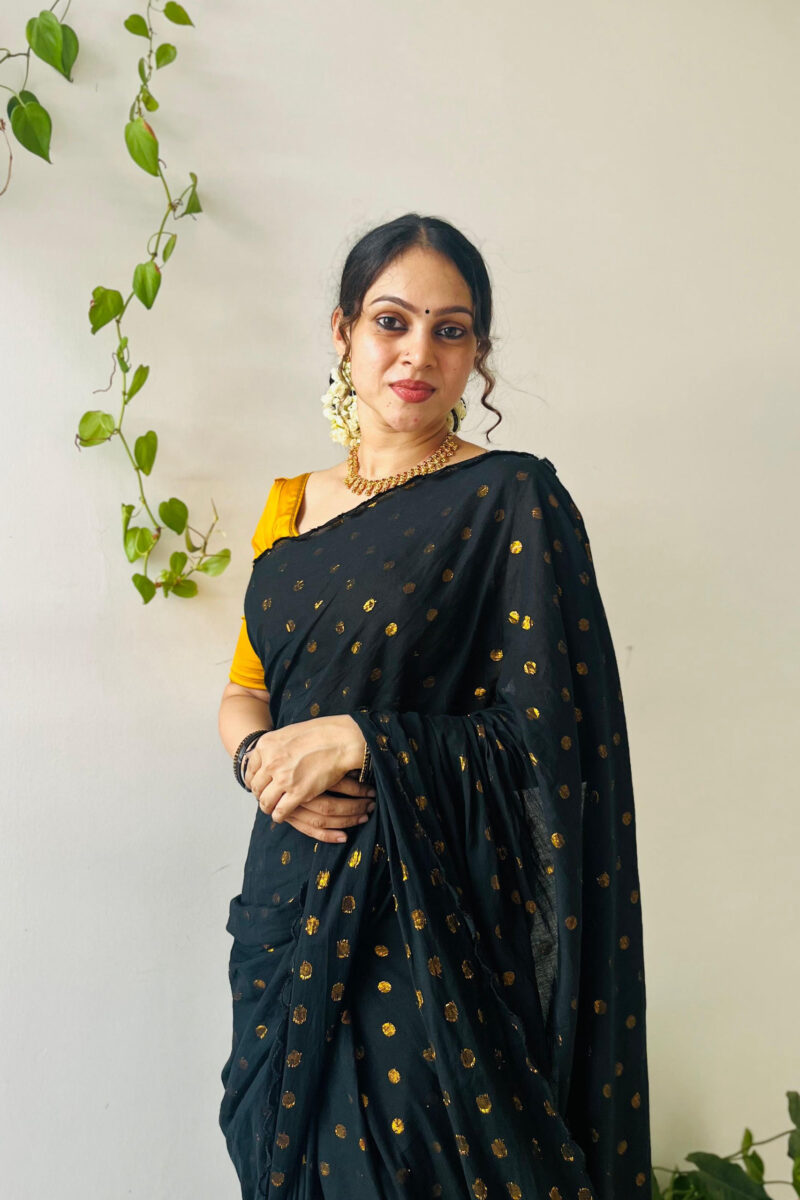 Lurex Black Butta Saree