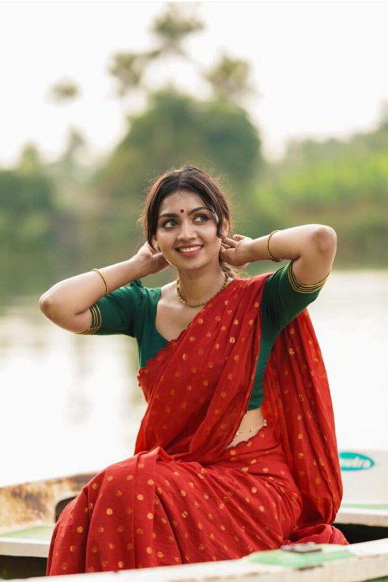Lurex Butta Red Saree