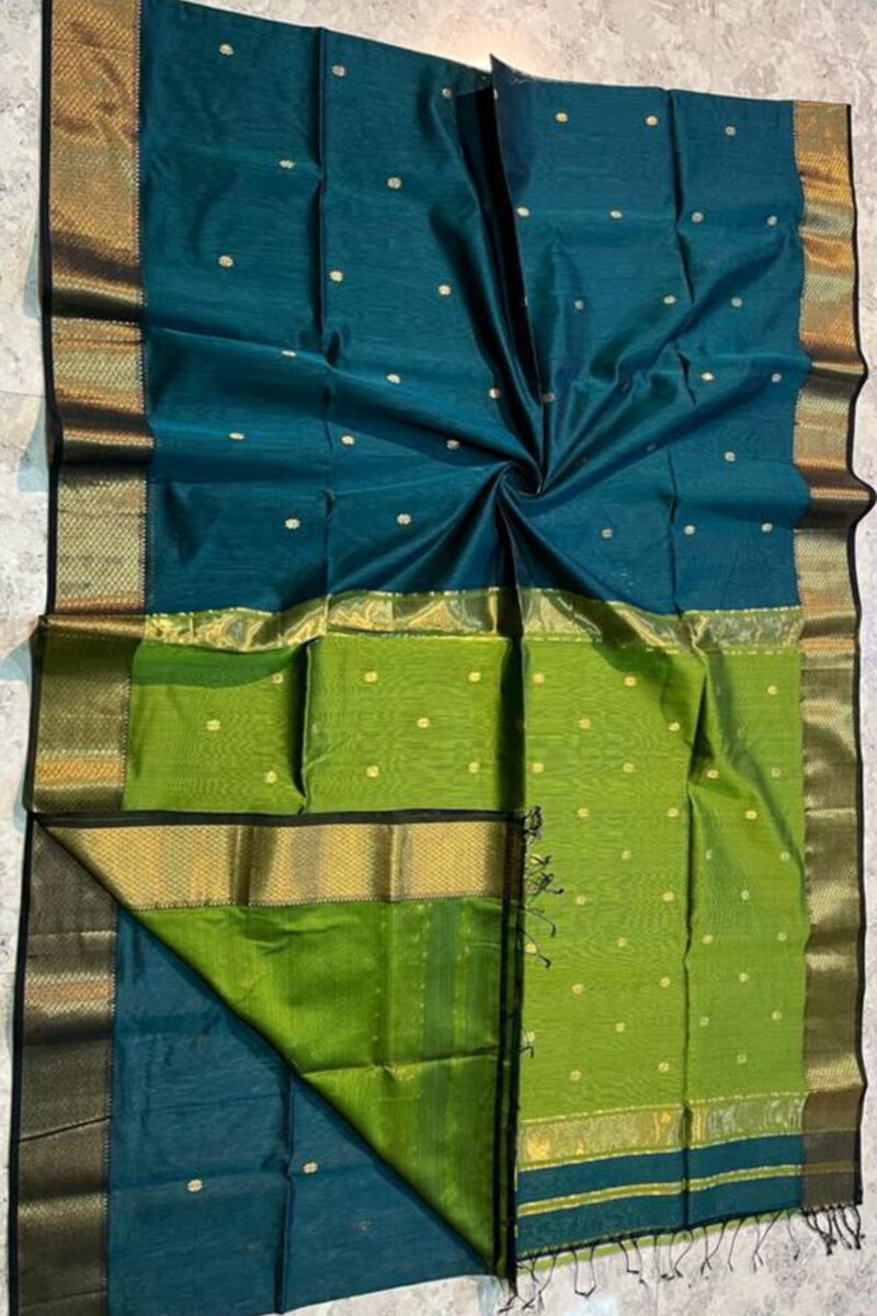 Handloom Maheshwari Silk by Cotton Saree