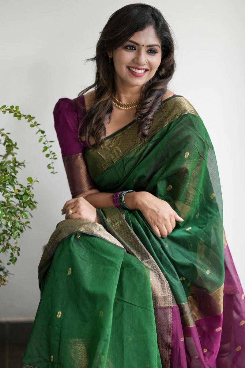 Handloom Maheshwari Silk by Cotton Saree