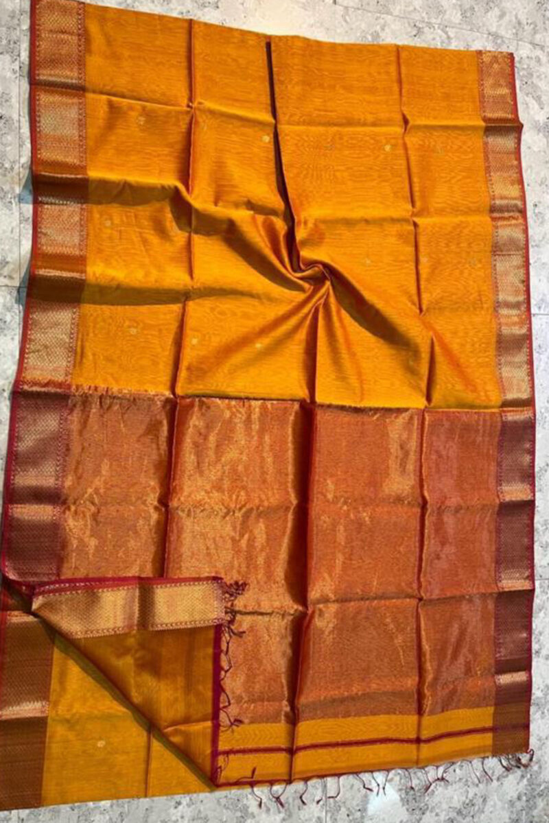 Handloom Maheshwari Silk by Cotton Saree