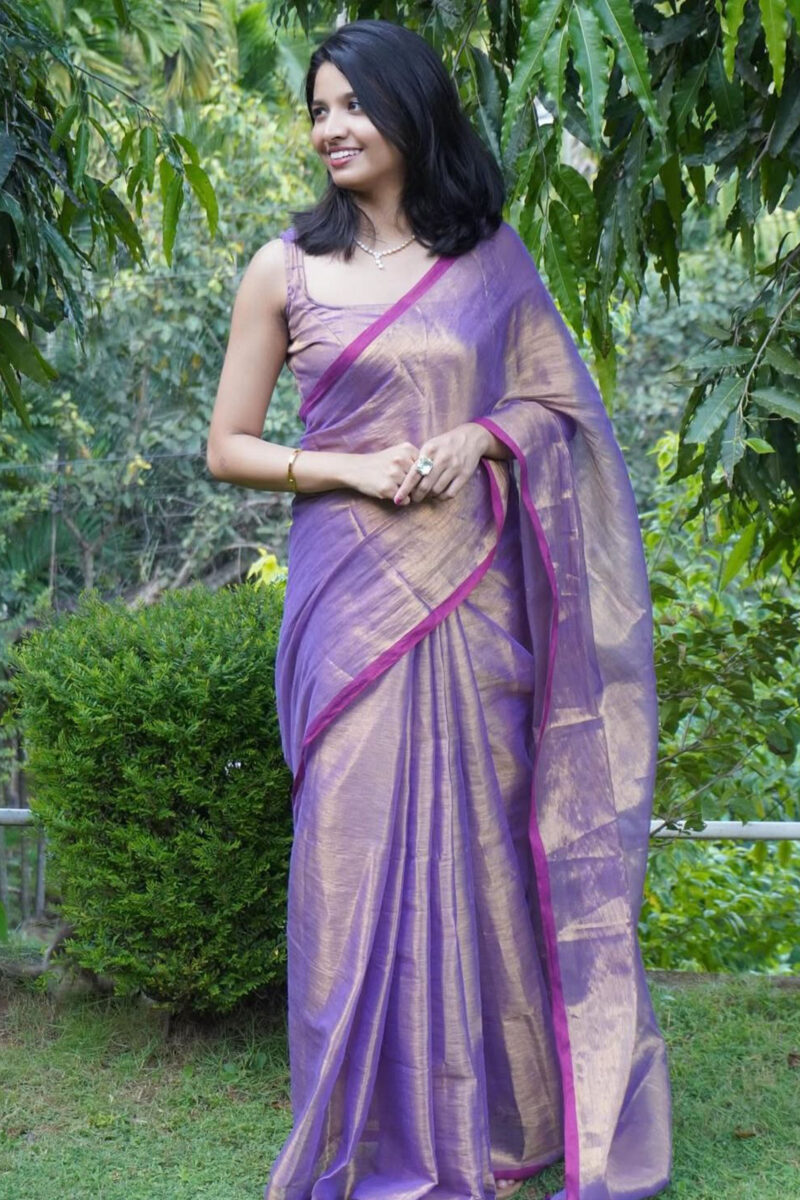Soft Metallic Tissue Silk Saree
