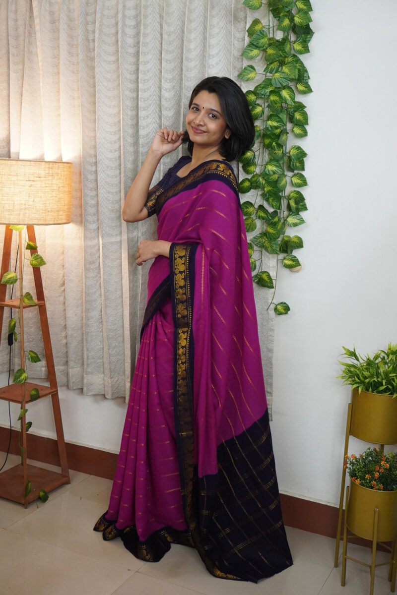 Sungudi Purple Saree