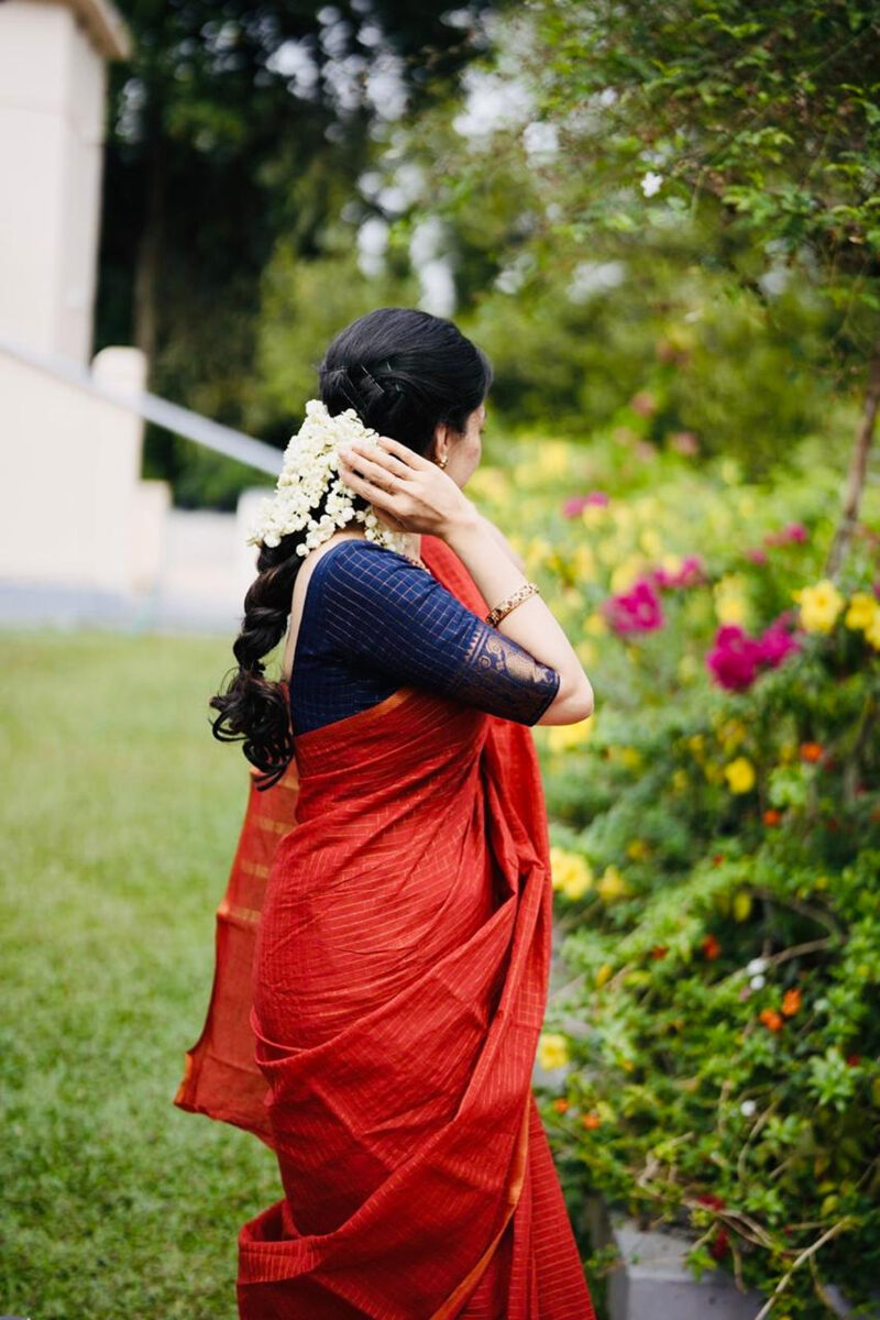 Sungudi Red Saree
