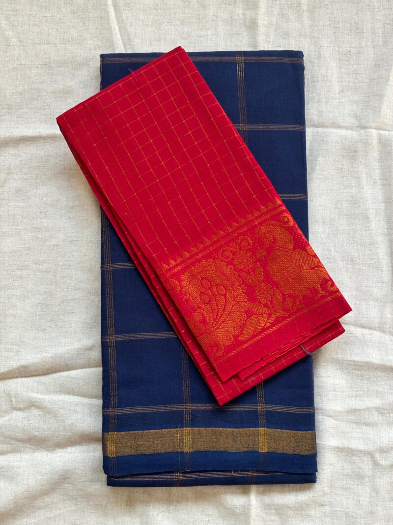 Sungudi Blue Saree