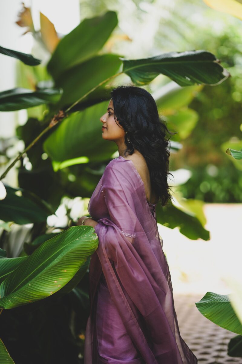 Lilac Organza Saree