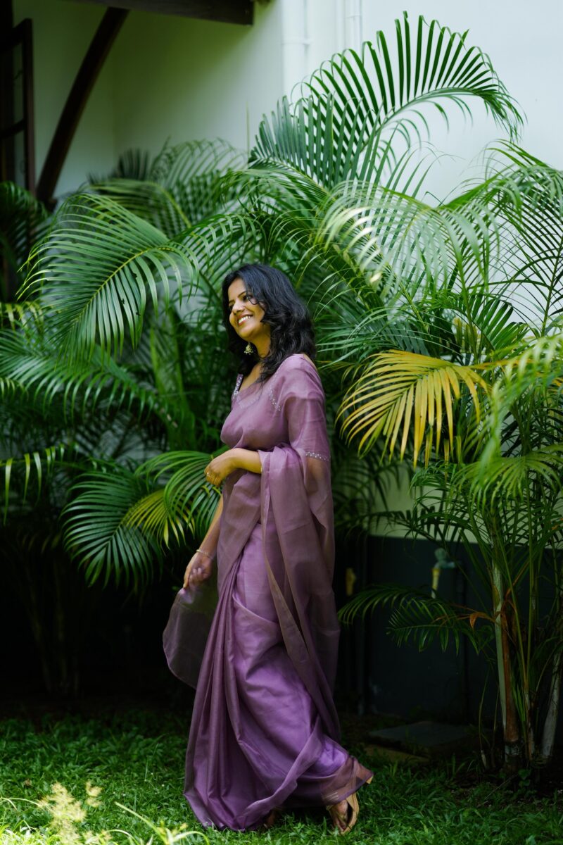 Lilac Organza Saree
