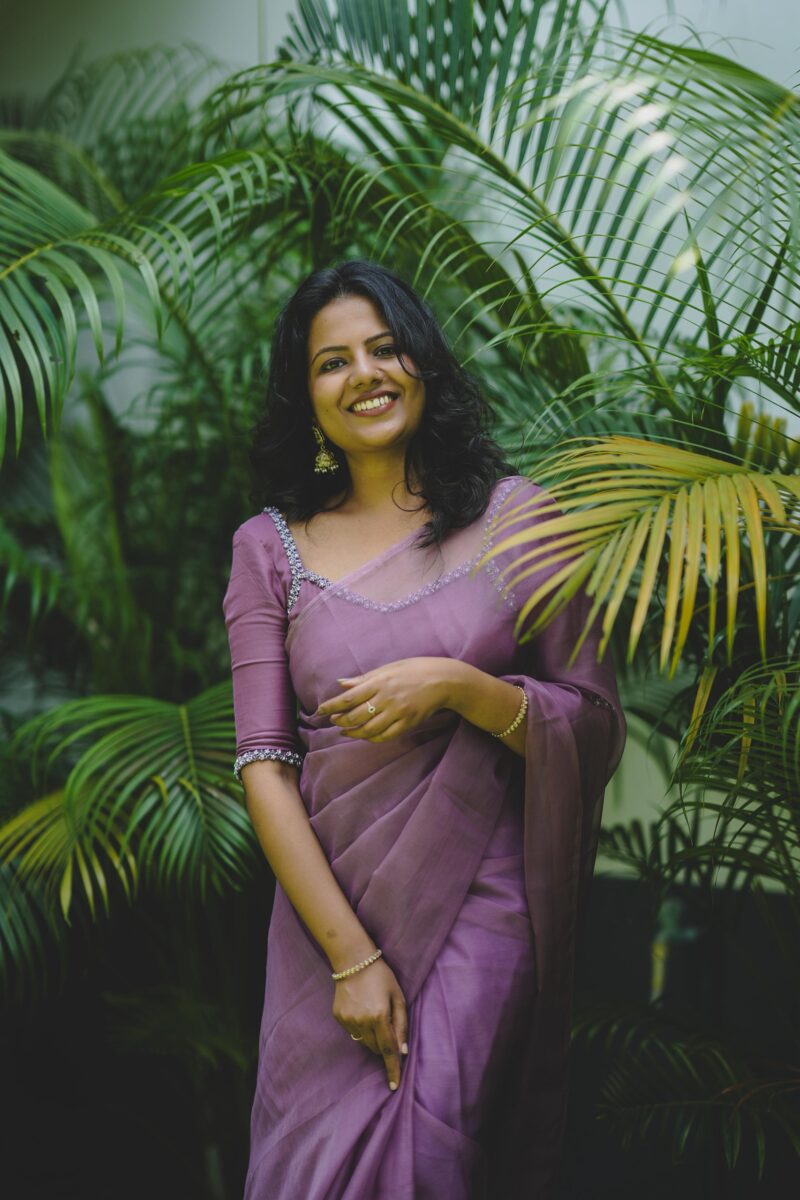 Lilac Organza Saree
