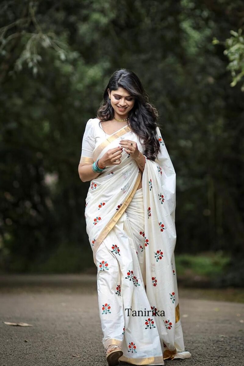 Flower Embroidery Saree