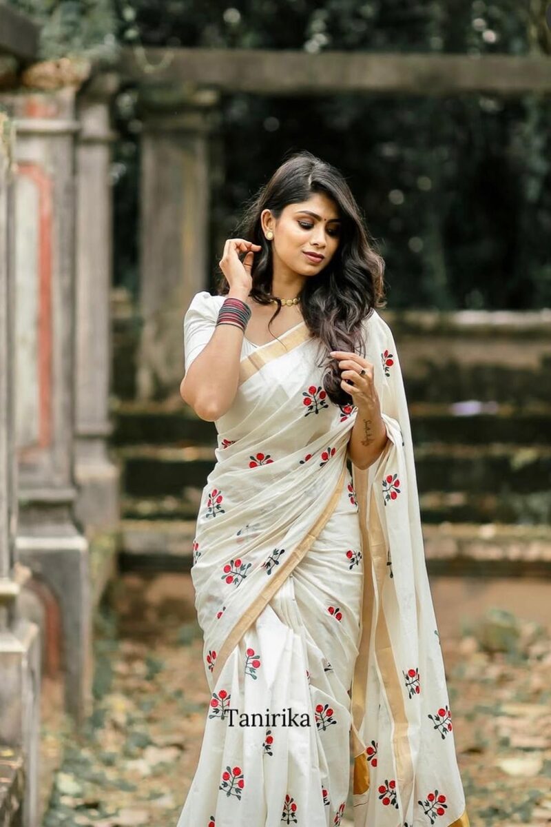 Flower Embroidery Saree