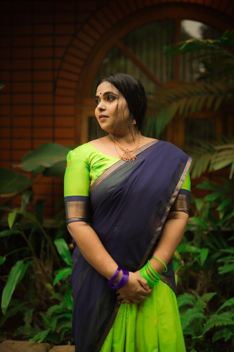 Paithani Green Dhavani
