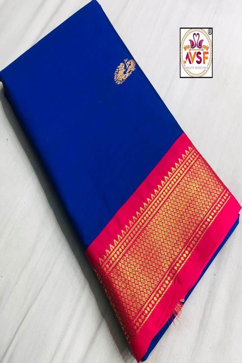 Paithani Semi Silk Yellow Dhavani Set