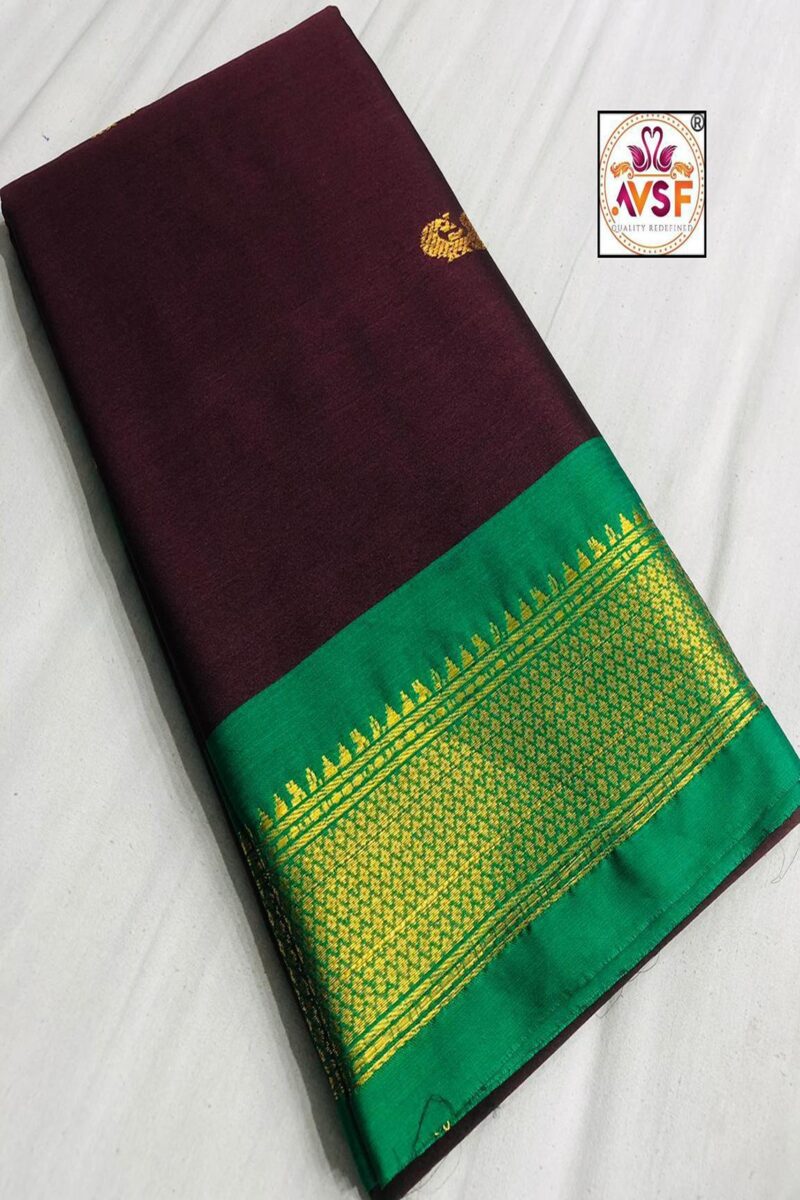 Paithani Semi Silk Yellow Dhavani Set