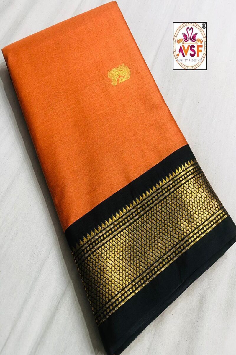 Paithani Semi Silk Yellow Dhavani Set