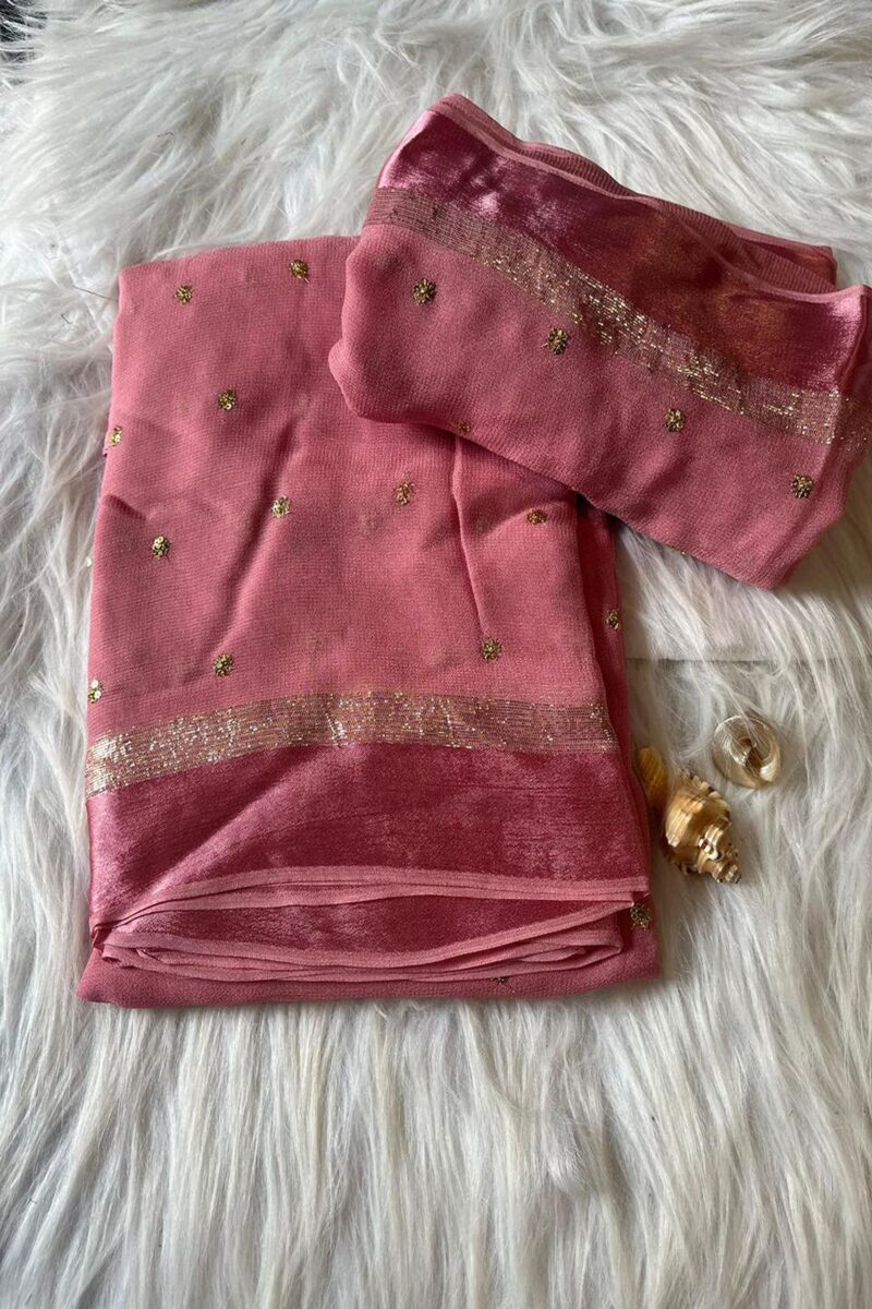 Viscose Semi Georgette Butta Saree
