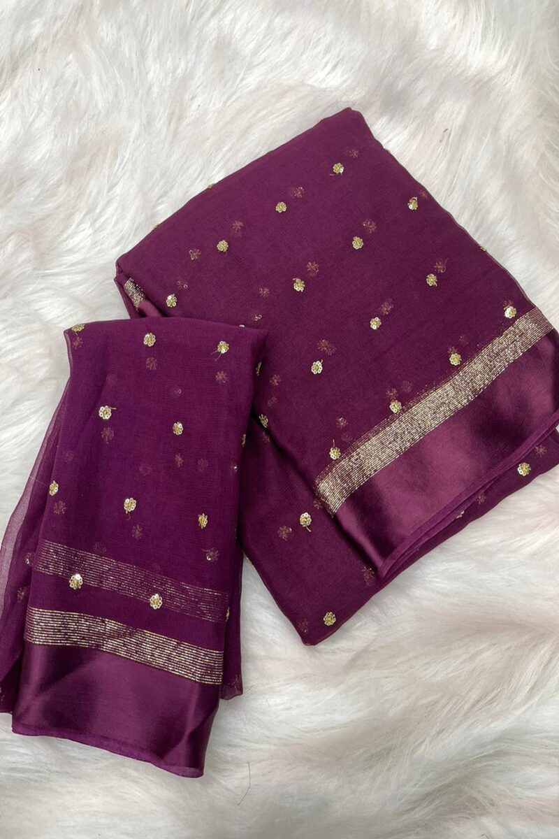 Viscose Semi Georgette Butta Saree