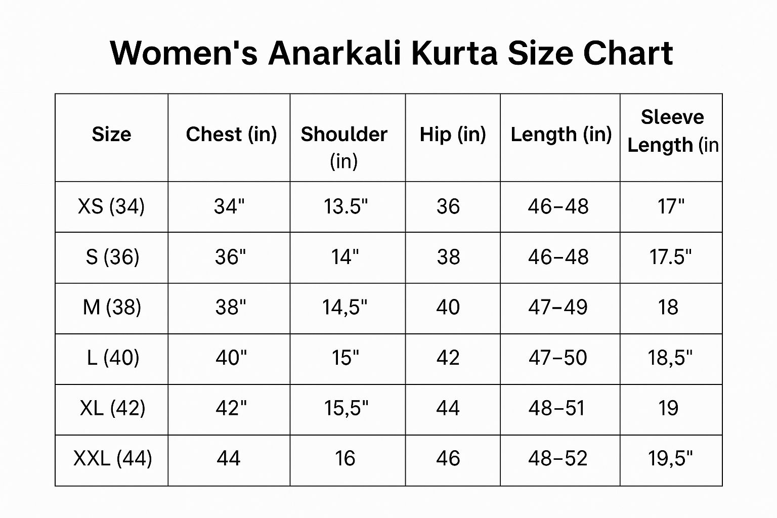 anarkali kurta