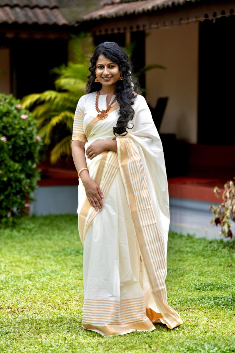 Kerala Kasavu Soft Cotton Saree