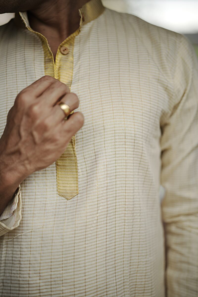 Cotton Kasavu Striped Kurta