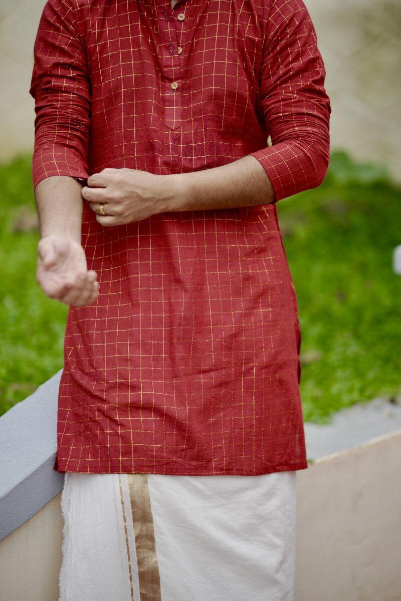 Cotton lurex check Kurta