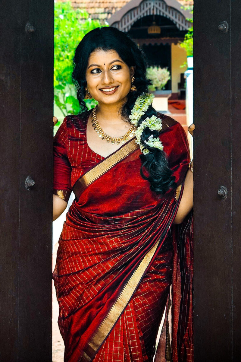 Handloom Mangalagiri Silk- Deep Maroon