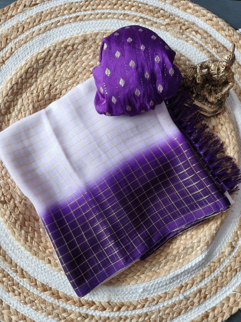Chiffon Saree With Viscose Butta Blouse